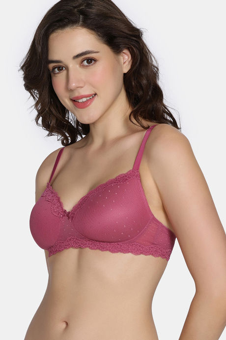 Zivame Coquette Blush Padded Non Wired 3/4Th Coverage Lace Bra - Malaga — image 4