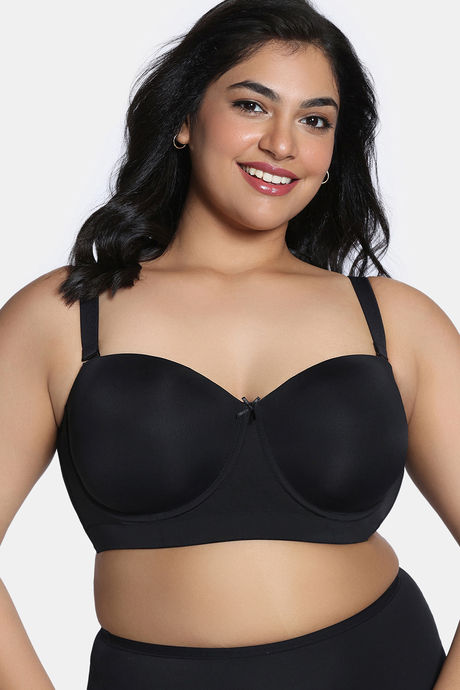 Zivame True Curv Padded Wired Full Coverage Strapless Bra - Anthracite — image 2