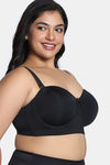 Zivame True Curv Padded Wired Full Coverage Strapless Bra - Anthracite — thumbnail 4