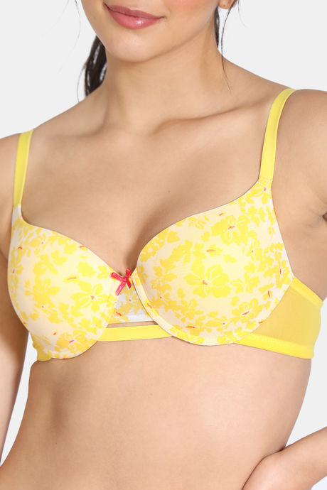 Zivame Rhapsody Of Blue Push-Up Wired Medium Coverage Bra - Minion Yellow — image 4