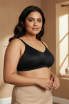 Zivame True Curve Jacquard Lightly Lined Non Wired Full Coverage Minimiser Bra - Black — thumbnail 3