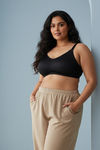 Zivame True Curve Jacquard Lightly Lined Non Wired Full Coverage Minimiser Bra - Black — thumbnail 4