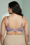 Zivame True Curve Jacquard Lightly Lined Non Wired Full Coverage Minimiser Bra - Elderberry — thumbnail 2