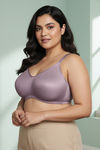Zivame True Curve Jacquard Lightly Lined Non Wired Full Coverage Minimiser Bra - Elderberry — thumbnail 3