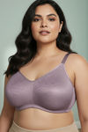 Zivame True Curve Jacquard Lightly Lined Non Wired Full Coverage Minimiser Bra - Elderberry — thumbnail 4