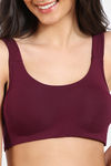 Zivame Double Layered Full Coverage Non Wired Slip-on Home Bra - Wine — thumbnail 4