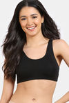 Zivame Double Layered Full Coverage Non Wired Slip-on Home Bra - Black — thumbnail 1