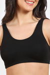 Zivame Double Layered Full Coverage Non Wired Slip-on Home Bra - Black — thumbnail 4