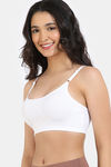 Zivame Double Layered Full Coverage Non Wired Slip-on Home Bra - White — thumbnail 3