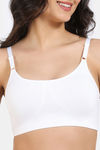 Zivame Double Layered Full Coverage Non Wired Slip-on Home Bra - White — thumbnail 4