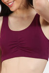 Zivame Double Layered Full Coverage Non Wired Slip-on Home Bra - Plum — thumbnail 5