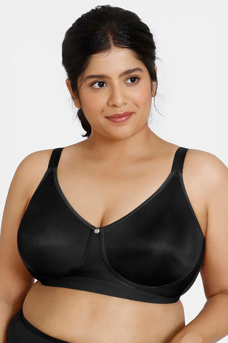 Zivame True Curv Beautiful Basics Double Layered Non Wired Full Coverage Minimiser Bra - Anthracite — image 2