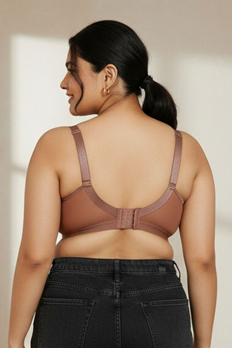 Zivame True Curv Beautiful Basics Double Layered Non Wired Full Coverage Minimiser Bra - Nutmeg — image 3