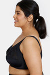 Zivame True Curv Beautiful Basics Double Layered Non Wired Full Coverage Super Support Bra - Anthracite — thumbnail 3