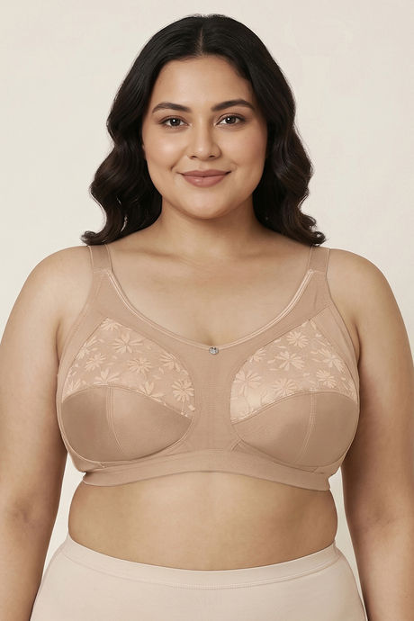 Zivame True Curv Beautiful Basics Double Layered Non Wired Full Coverage Super Support Bra - Skin — image 2