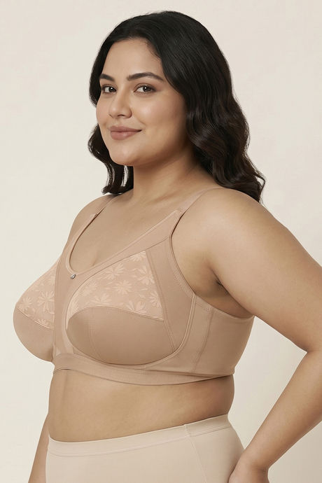 Zivame True Curv Beautiful Basics Double Layered Non Wired Full Coverage Super Support Bra - Skin — image 3
