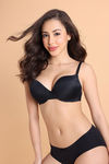 Zivame Plunge Wired Medium Coverage Level 3 Push Up Bra - Anthracite — thumbnail 2