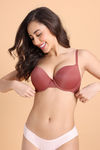 Zivame Plunge Wired Medium Coverage Level 3 Push Up Bra - Mahagony — thumbnail 2