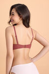 Zivame Plunge Wired Medium Coverage Level 3 Push Up Bra - Mahagony — thumbnail 3