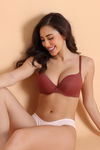 Zivame Plunge Wired Medium Coverage Level 3 Push Up Bra - Mahagony — thumbnail 5