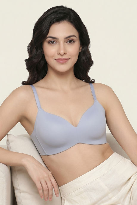 Zivame Innovation Padded Non Wired 3/4Th Coverage T-Shirt Bra - Dapple Grey