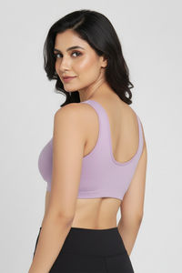 Zivame Double Layered Non Wired Full Coverage Bralette - Lavender — thumbnail 2