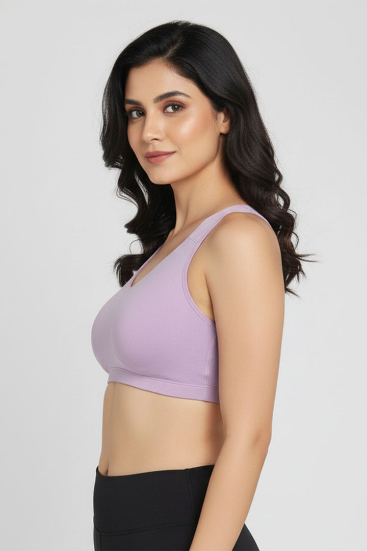 Zivame Double Layered Non Wired Full Coverage Bralette - Lavender — image 3