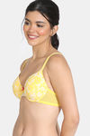 Zivame Rhapsody Of Blue Padded Wired 3/4th Coverage T-Shirt Bra - Minion Yellow — thumbnail 3