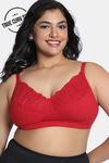 Zivame True Curv Beautilful Basics Double Layered Non Wired Full Coverage Super Support Bra - Salsa — thumbnail 1