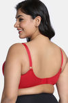 Zivame True Curv Beautilful Basics Double Layered Non Wired Full Coverage Super Support Bra - Salsa — thumbnail 2