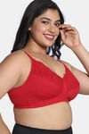 Zivame True Curv Beautilful Basics Double Layered Non Wired Full Coverage Super Support Bra - Salsa — thumbnail 3