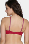 Zivame Twilight Thistle Padded Wired 3/4Th Coverage T-Shirt Bra - Cerise — thumbnail 3