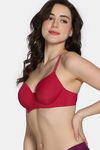Zivame Twilight Thistle Padded Wired 3/4Th Coverage T-Shirt Bra - Cerise — thumbnail 4