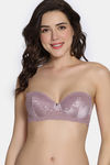 Zivame Celeste & Rose Padded Wired 3/4Th Coverage Strapless Bra - Elderberry — thumbnail 2
