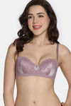 Zivame Celeste & Rose Padded Wired 3/4Th Coverage Strapless Bra - Elderberry — thumbnail 3