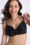 Zivame Shimmering Secrets Padded Non Wired 3/4Th Coverage T-Shirt Bra - Black — thumbnail 1