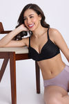 Zivame Shimmering Secrets Padded Non Wired 3/4Th Coverage T-Shirt Bra - Black — thumbnail 5