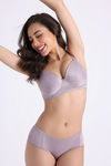 Zivame Shimmering Secrets Padded Non Wired 3/4Th Coverage T-Shirt Bra - Elderberry — thumbnail 1