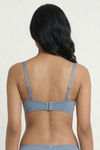 Zivame Lace Melange Padded Wired 3/4th Coverage Tshirt Bra - Blue — thumbnail 3