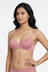 Zivame Lace Melange Padded Wired 3/4th Coverage Tshirt Bra - Pink — thumbnail 2