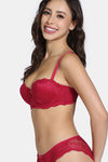 Zivame Forever Yours Padded High Wired 3/4th Coverage Strapless Bra - Cerise — thumbnail 3