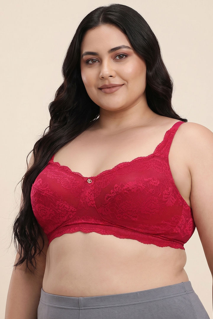 Zivame Forever Yours True Curv Double Layered Non Wired Full Coverage Super Support Bra - Cerise — image 2