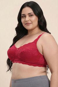 Zivame Forever Yours True Curv Double Layered Non Wired Full Coverage Super Support Bra - Cerise — thumbnail 4