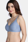 Zivame Freeform Padded Non Wired 3/4Th Coverage T-Shirt Bra  - Blue — thumbnail 4
