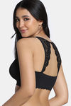 Zivame Freeform Padded Non Wired 3/4Th Coverage Bralette - Black — thumbnail 3