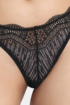 Zivame Cosmic Romance Single Layered Wired Low Demi Coverage Lace Bra with Thongs - Black — thumbnail 5