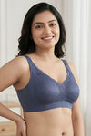 Zivame Freeform Padded Non Wired 3/4th Coverage Lace Bra - Blue — thumbnail 1