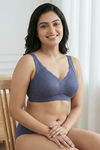 Zivame Freeform Padded Non Wired 3/4th Coverage Lace Bra - Blue — thumbnail 5