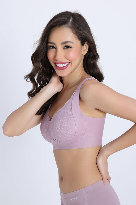 Zivame Freeform Padded Non Wired 3/4th Coverage Lace Bra - Elderberry — image 4
