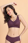 Zivame Freeform Padded Non Wired 3/4th Coverage Lace Bra - Fig — thumbnail 2